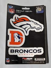 Denver Broncos 3-Pack Die-cut Decals Stickers Sheet Measures 5" x 7" New