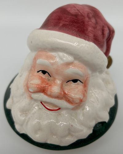 Santa Shaped Vintage Teapot w/ Lid ~USED~Christmas Trees~Red Green Snow House - Picture 6 of 7