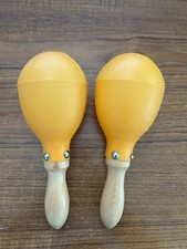 Large Plastic Maraca, Orange/yellow Color