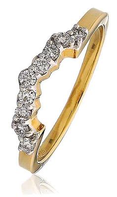 Diamantring passend ''Boot'' Clusterring 0,25ct Brillantschliff F VS in 18kt Gold