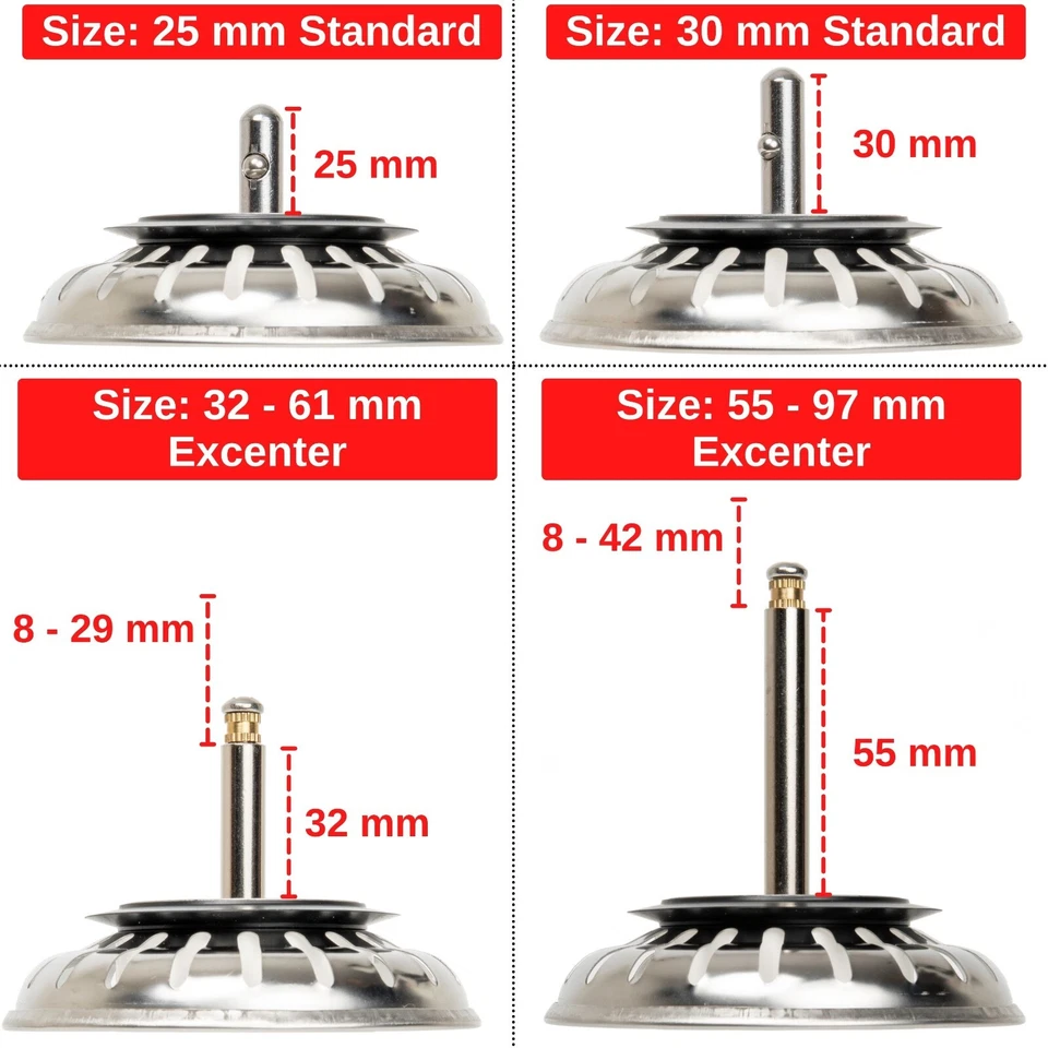 Siebkörbchen für Spüle Siebkorb Spülbecken Abflussventil Sieb Spültisch Stöpsel - Bild 3 von 4