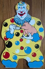 WTF Creepy Clown Double Sided Painted Wood Cutout Bottle Feeding Pig - Haunting 