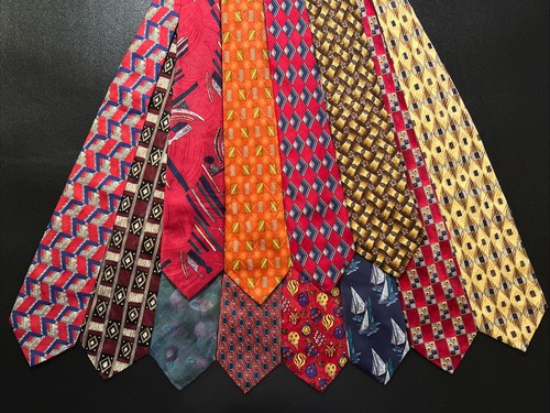 Vintage EUC 12 Pc Robert Talbott Jacquard Silk Ties Designer Tie Lot USA