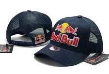 Red Bull Embroidery Adjustable Men's Mesh Baseball Cap Trucker Hat