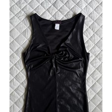 Y2K Hot Miami Styles Midi Black Bow Bodycon Little Black Dress Sz S Coquette