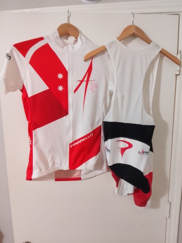 Pinarello La Pina Cycling Jersey & Padded Bib Shorts Set Red/White/Black S
