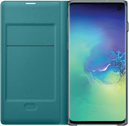Genuine / Official Samsung Galaxy S10 LED View Case / Cover - Green - New - Afbeelding 3 van 4
