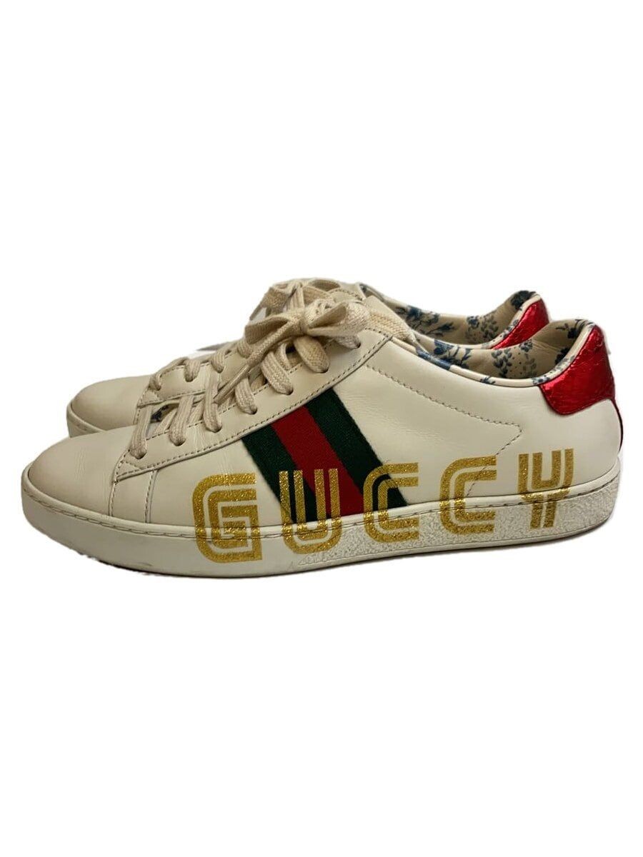 SAOLA Sneakers Gucci taglio basso Ace 36 WHT 525268 suola leggermente con yogore usate