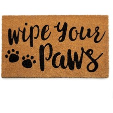 Stylish Wipe Your Paws Doormat - Heavy Duty 17.5" x 30" Indoor/Outdoor Usage