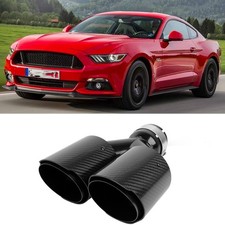 2.5" to 4" Carbon Fiber Exhaust Tip Muffler Double Slant Cut For Ford Mustang GT