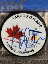 Dan Boyle signed 2010 Olympic Canadian Gold Medal Puck Sharks