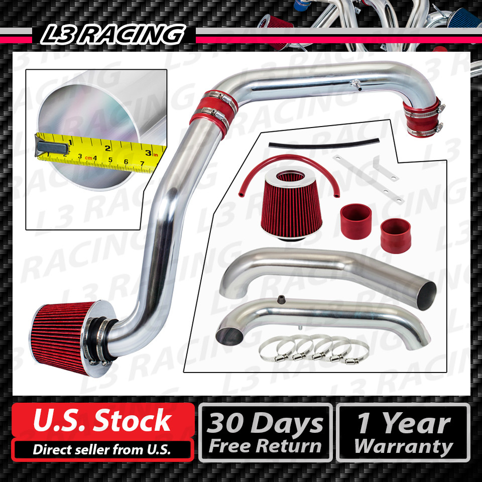RED COLD AIR INDUCTION INTAKE KIT+DRY FILTER FOR HONDA 96-00 CIVIC