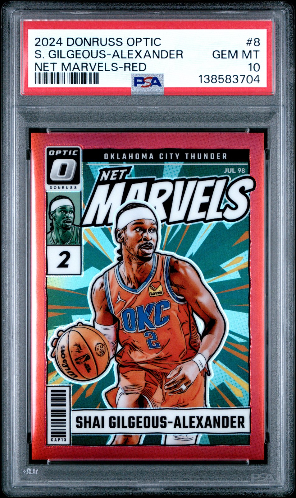 2024 PANINI DONRUSS OPTIC NET MARVELS RED SHAI GILGEOUS-ALEXANDER 48/99 PSA 10