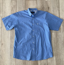 Ariat Pro Series Men  s Large Blue Check Short Sleeve Button Down Shirt EUC