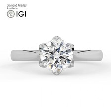 Round Diamond Engagement Ring Platinum Labgrown 3 Ct Solitaire