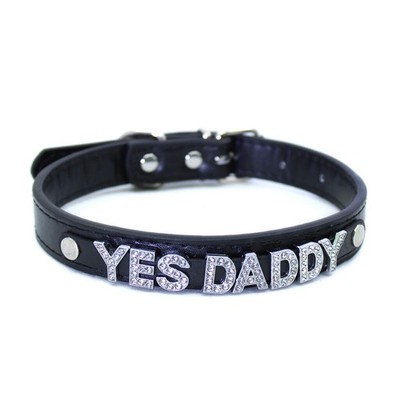 Letters Yes Daddy Spank Me Choker Collar Necklaces Punk Role Age Chocker C5