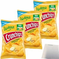 Lorenz Crunchips Cheese & Onion Kartoffelchips 3X150G Packung Usy Block