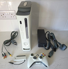 Microsoft Xbox 360 White Console Bundle w/ Wireless Controller, PSU, AV, Wi‑Fi