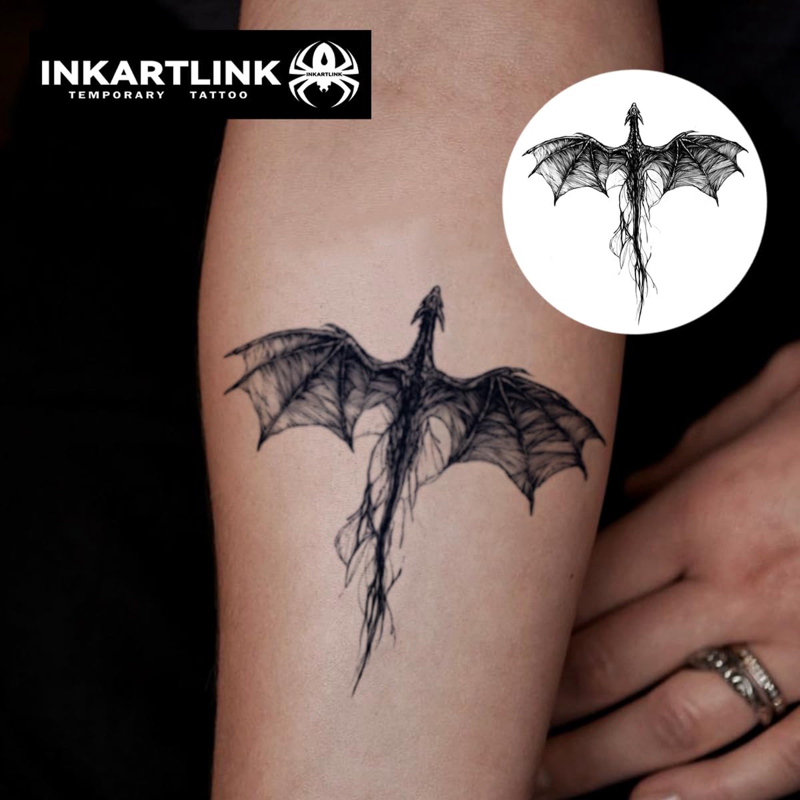 INKARTLINK Medium Devil Figure Temporary Tattoos, 2 Sheets | Devil Figure Col... - second product detail image