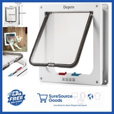 Large Weatherproof Cat Door 9.9" x 9.2" with Transparent Flap Locking
