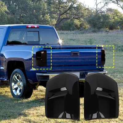 Smoked Black ened Taillight Lamp Shell Cover Trim For Chevrolet Silverado 14-18