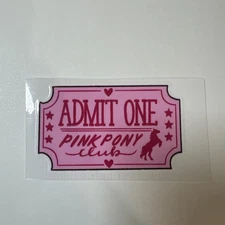 Pink Pony Club Vinyl Sticker Cute Sticker Decal Water Bottle Sticker Decal