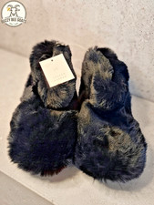 Faux fur Slippers, LC Lauren ConradBlack Criss-Cross Bootie Slippers sz 8/9