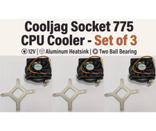 Cooljag Socket 775 CPU Cooling Fan Aluminum Heatsink 12V JYCC501A-B1 Set of 3