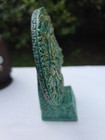 VTG Aztec Calendar Sun Stone Figurine, Mexican Faux Jade Sundial Statue 6 1/2" T — photo 5
