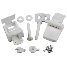 Toilet Seat Hinges Replacement White Plastic Set Screws Universal Fit MFL16