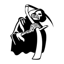 Grim Reaper Death Soul Decal Sticker Black Die Cut Vinyl
