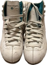Riedell Opal Youth Figure Skates Size 1 White Leather