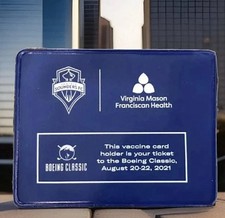 SEATTLE SOUNDERS FC ** VACCINE CARD HOLDER **  Lumen Field SGA 4-3/8” x 3-3/8”