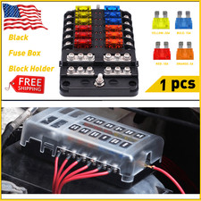12-Way Auto Blade Fuse Holder Box Block W/LED Indicator for 12V Car Marine Safe