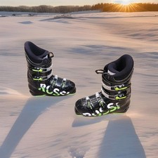 Rossignol Comp J4 Ski Boots Men 7.5 Wm 8.5 Black Neon Green Mondo 25.5 BSL 295mm