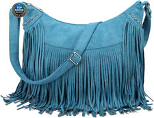 Fringe Hobo Bags for Women Vintage Suede Crossbody Bag Hippie Western Cowgirl...