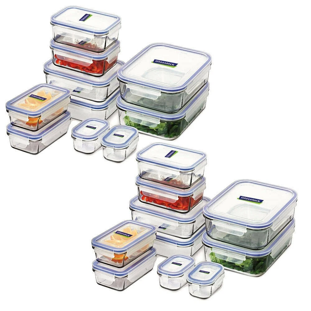 Glasslock Tempered Glass Microwave Safe Container Set W/ Lid Oven 20pc