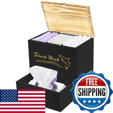 Tampon Holder Storage Box with Lid Black Bathroom Organizer Zmaaxue
