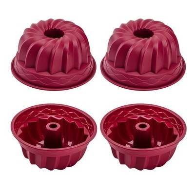 Silikon Gugelhupfform Set Antihaft Backform Kuchen Gelee Brownies Brot 4 Stück