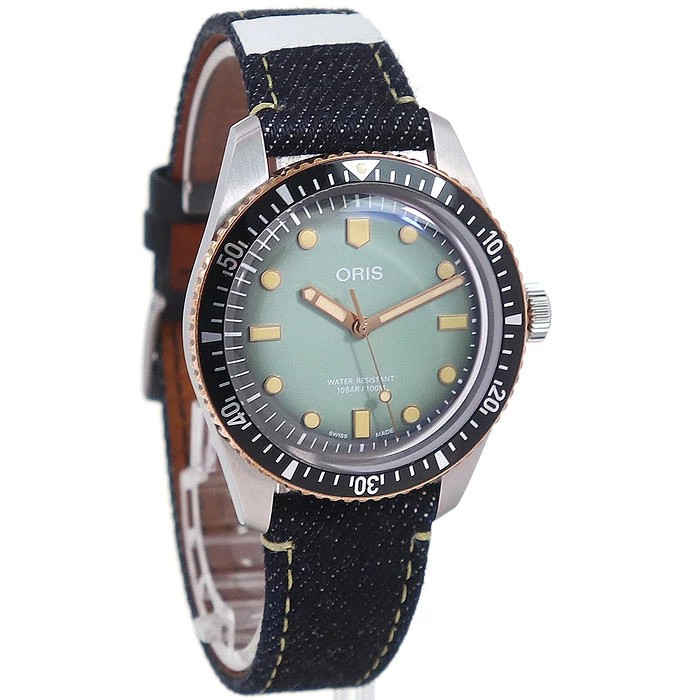 ORIS WATCH 01 733 7707 4337-SET DIVERS GREEN DIAL AUTOMATIC SS/BRONZE MEN'S F/S