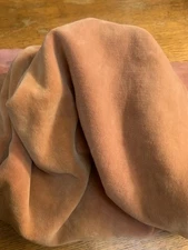 Remnant - VINTAGE PEACH COTTON  RAYON VELVET FABRIC - So Soft