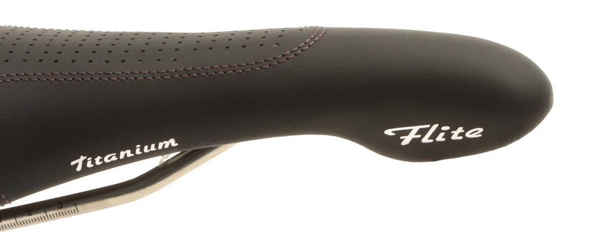 Selle Italia Flite Saddle Genuine Gel Ti Rails Perf. Black Leather