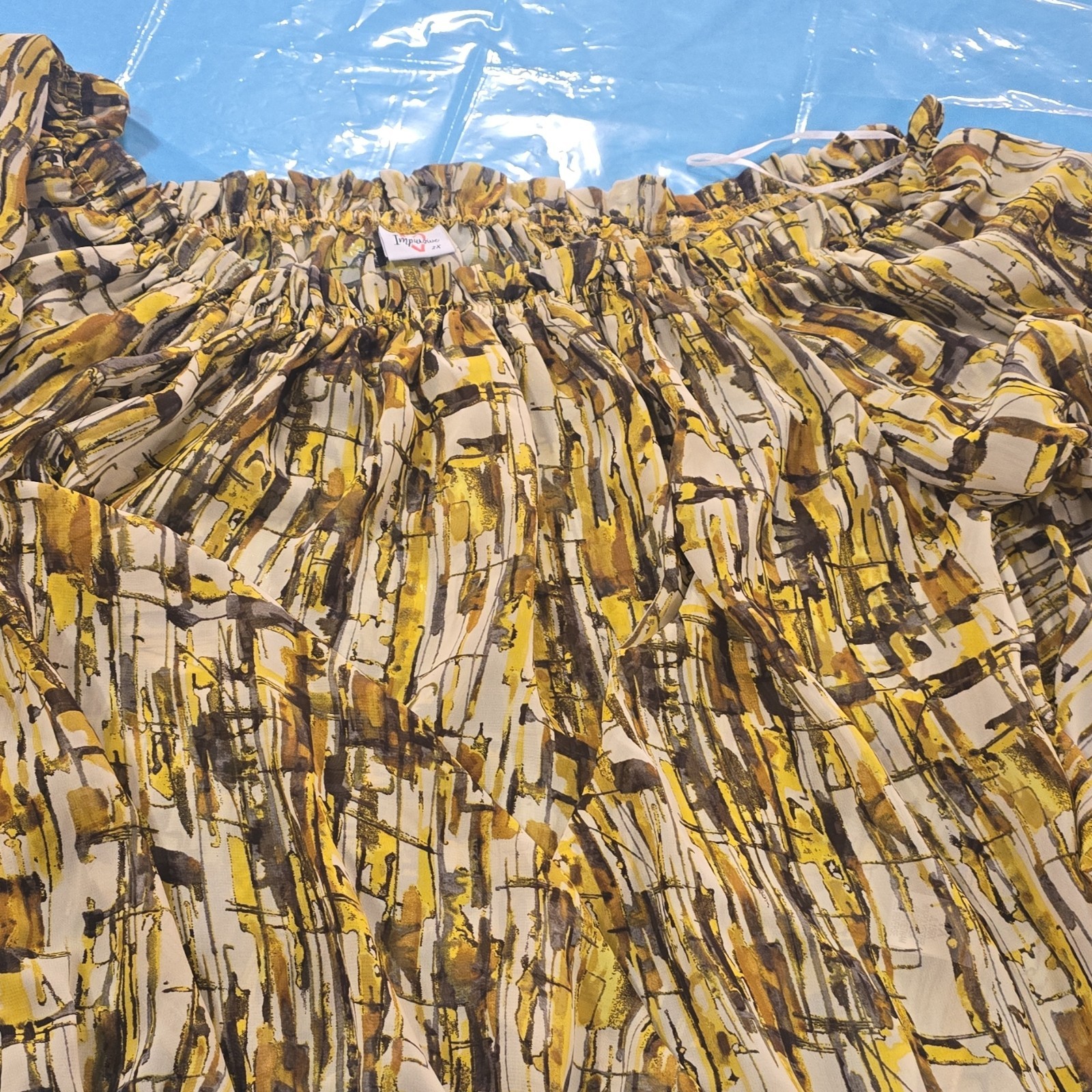 2 Impulse 2X Plus Abstract Ruffle Pullover Blouse… - image 1