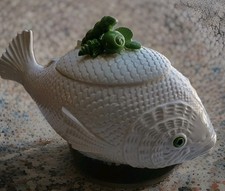"Fish" Soup Tureen with Ladle Fitz and Floyd  Summer - Ocean Life 17" Long, READ