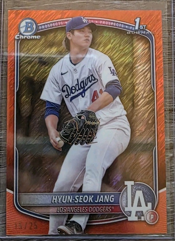 2025 Bowman Chrome Prospects Orange Shimmer Refractors #BCP51 Hyun-Seok Jang /25