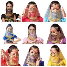 Face Veil for Belly Dance Halloween Costume Cosplay Veil Fashion Half Face Veil