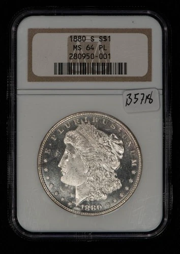 1880-S $1 Morgan Silver Dollar - Proof-Like - NGC MS 64 PL - SKU-B5718