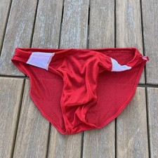 aussieBum Men red competition crew swim bikini brief Swimwear size M