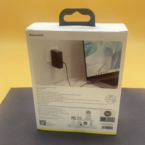 Baseus GaN Mini Quick Charger 120w C+ USB Black New, - Photo 3 sur 4