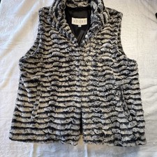 Adore Womens Striped Vest L Gray/Black Lined ...